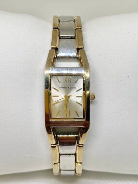 Anne Klein gold two watch 17mm quartz analog 10/6419  up to 7.5” running